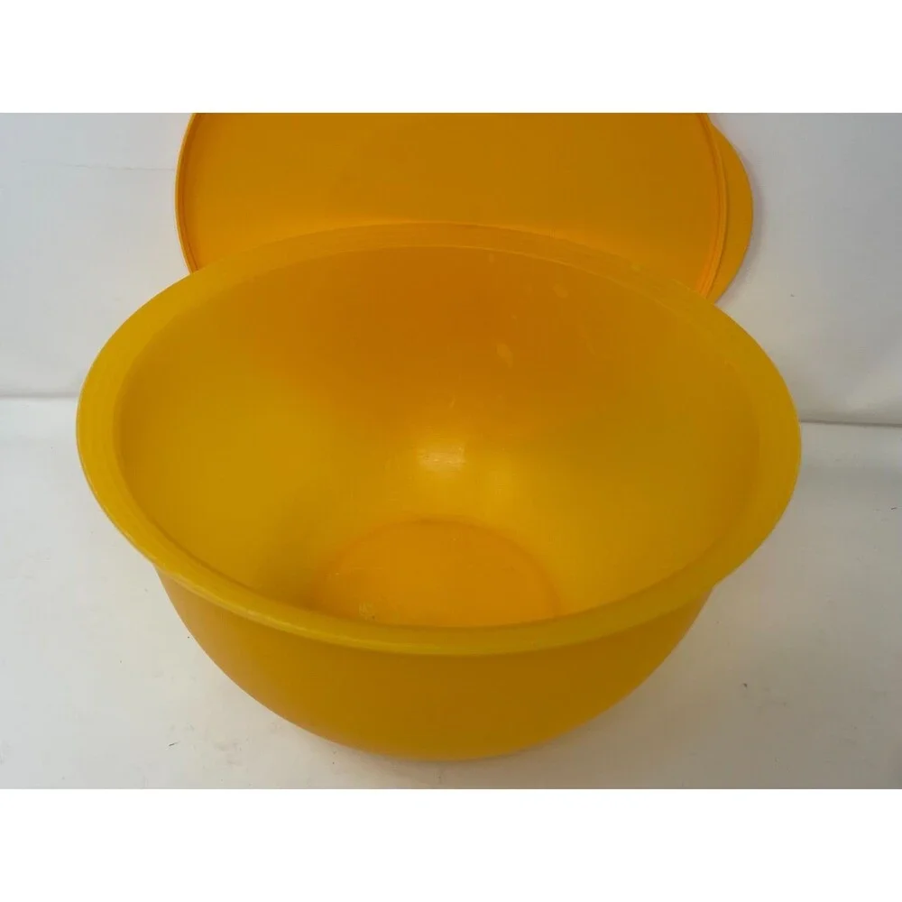 Tupperware Impressions 4.3L Mixing Storage Bowl #3091 Orange w/ Lid Large Servin
